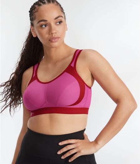 High Impact Wire-Free Sports Bra: Candy Red