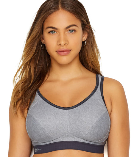 High Impact Wire-Free Sports Bra: Heather Grey