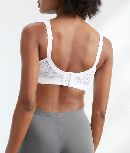 High Impact Wire-Free Sports Bra: White