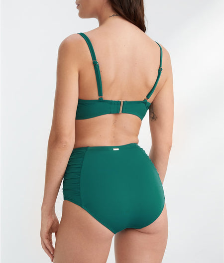 Live In Color High-Waist Shirred Bikini Bottom