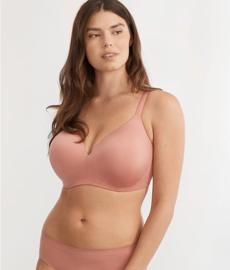 The Favorite Wire-Free Smoothing T-Shirt Bra: Ash Rose