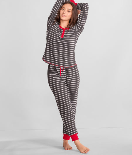 Her Stripe Henley PJ Set