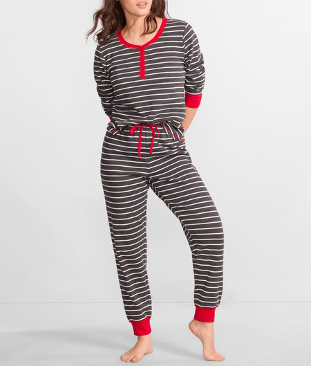 Her Stripe Henley PJ Set