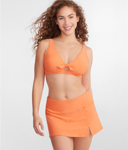 Tie Front Bikini Top: Apricot Crush