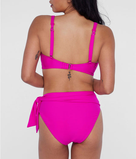 Tie Front Bikini Top: Berry