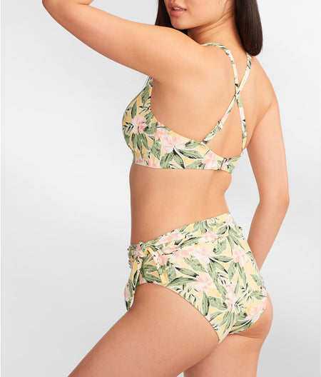 Tie Front Bikini Top: Paradise Blooms