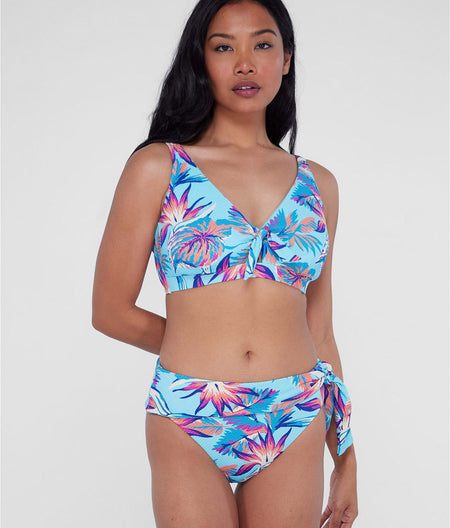 Tie Front Bikini Top: Tropical Tranquility