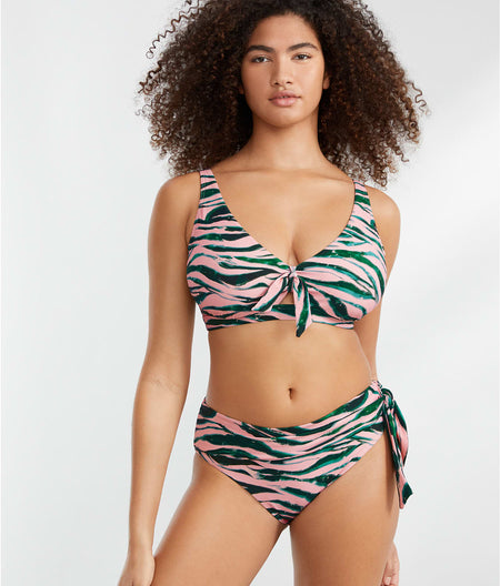 Tie Front Bikini Top: Animal Instinct