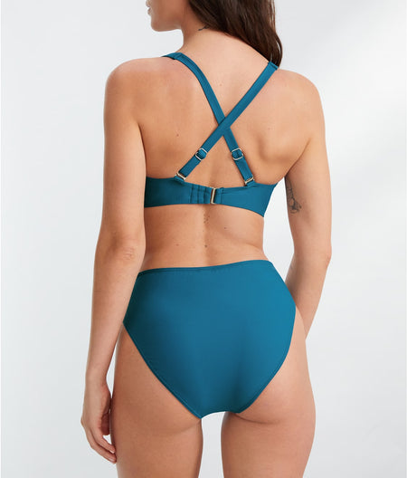 Tie Front Bikini Top: Deep Ocean