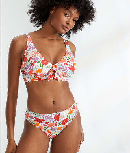 Tie Front Bikini Top: Garden Party