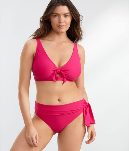 Tie Front Bikini Top: Hibiscus