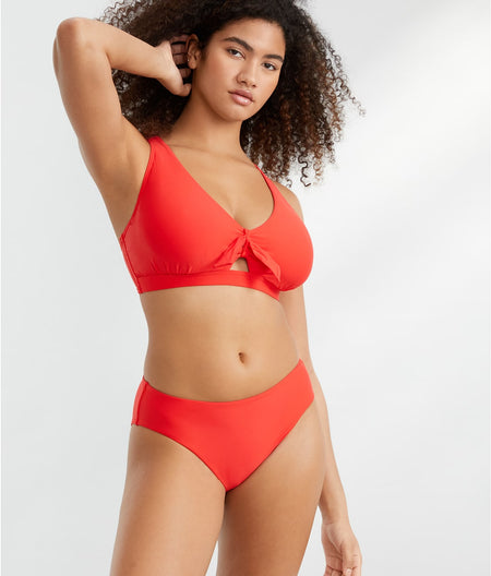 Tie Front Bikini Top: Poppy