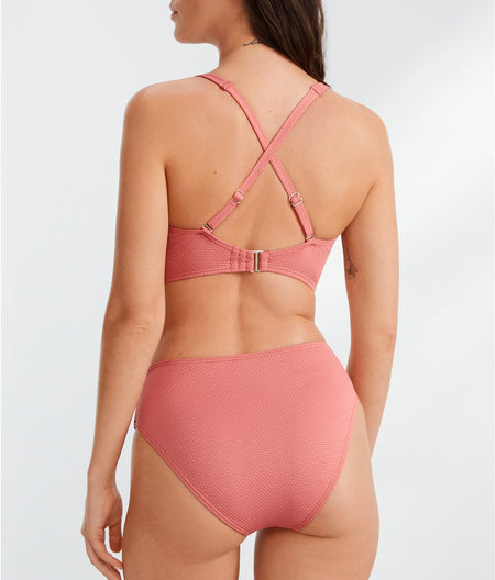 Tie Front Bikini Top: Rose