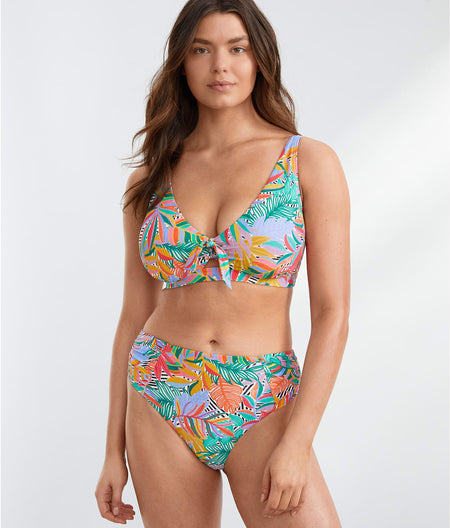 Tie Front Bikini Top: Wild Tropic