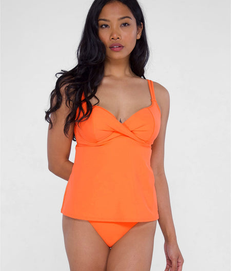 Underwire Wrap Tankini Top: Apricot Crush