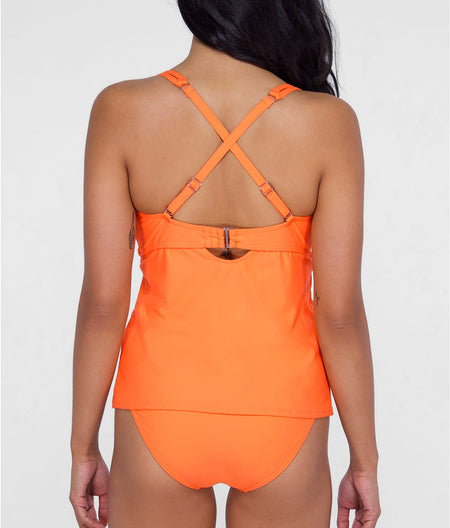 Underwire Wrap Tankini Top: Apricot Crush