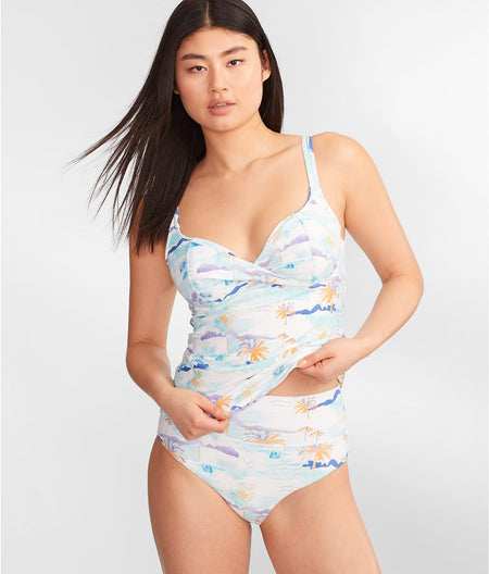 Underwire Wrap Tankini Top: Sandy Shores