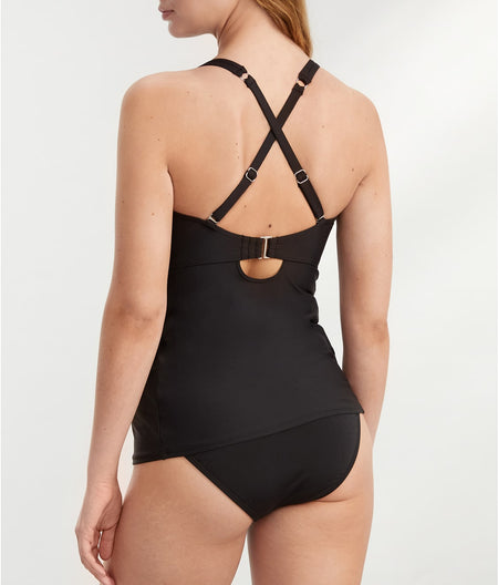 Underwire Wrap Tankini Top: Eco Onyx