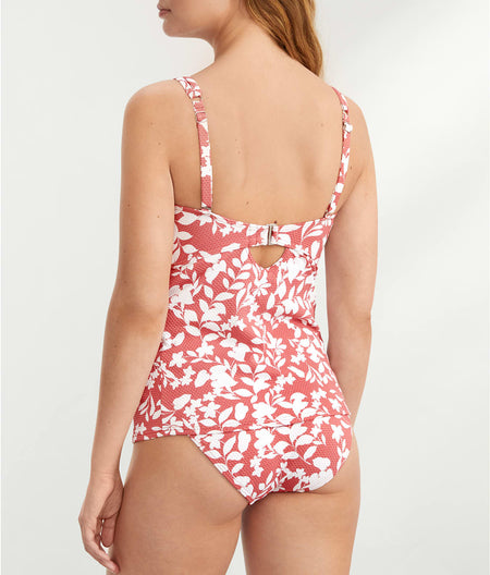 Underwire Wrap Tankini Top: Vintage Rose