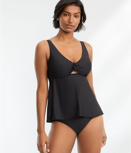 Eco Onyx Tie Front Underwire Tankini Top