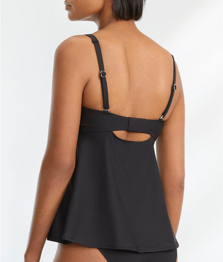 Eco Onyx Tie Front Underwire Tankini Top