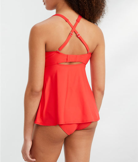 Poppy Tie Front Underwire Tankini Top