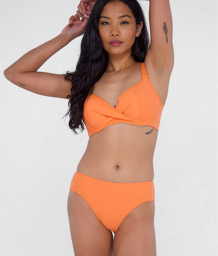 Wrap Bikini Top: Apricot Crush