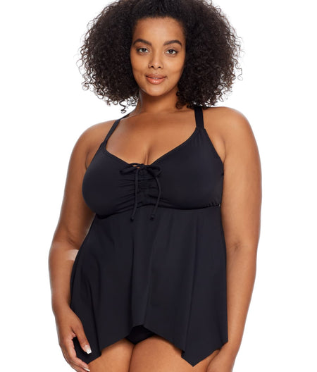 Plus Size Eco Onyx Sharkbite Underwire Tankini Top