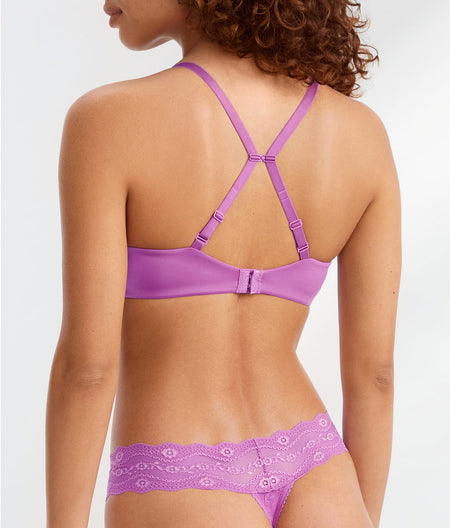 Future Foundations Wire-Free Plunge T-Shirt Bra: Mulberry