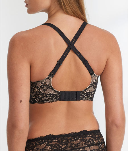 Lightly Lined Demi Bra: Black / Hazel