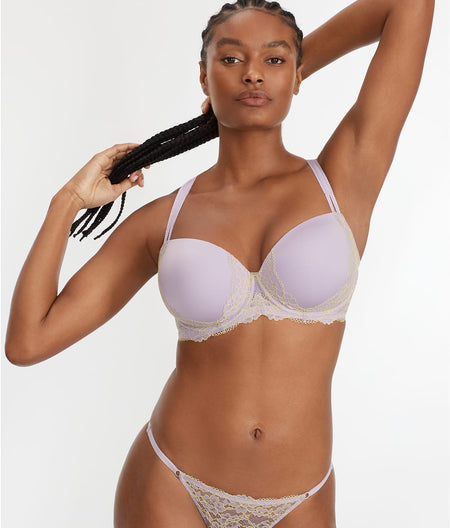 Lightly Lined Demi Bra: Lavender / Sulphur