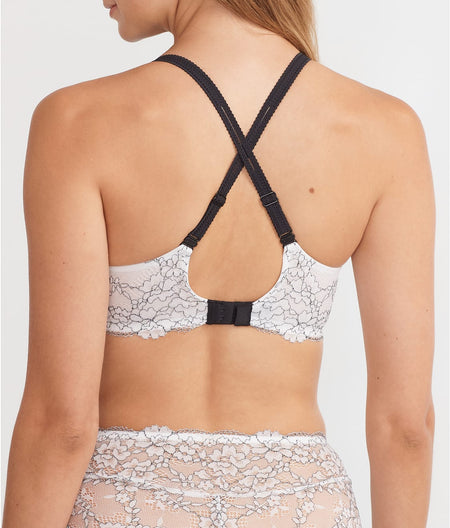 Lightly Lined Demi Bra: White / Black