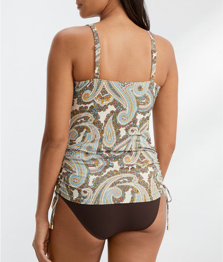 Imperial Paisley Marvel Shirred Underwire Tankini Top C-DD Cups