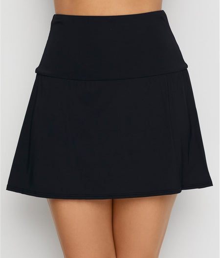 Classic Solids High-Waist Skort Swim Bottom