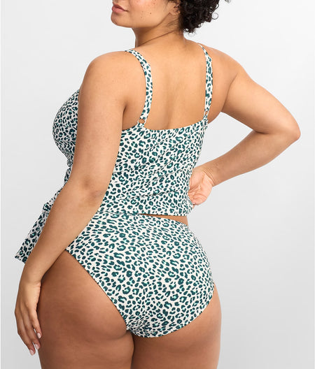 Summer Cheetah Stella Side Tie Underwire Tankini Top C-DD