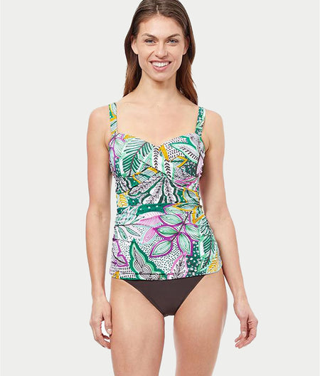 Tropic Bloom Underwire Tankini Top