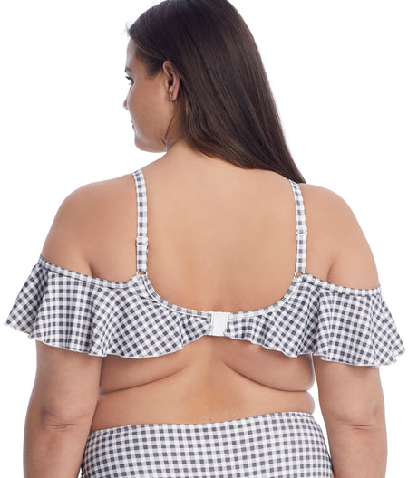 Plus Size Checkmate Ruffle Underwire Bikini Top