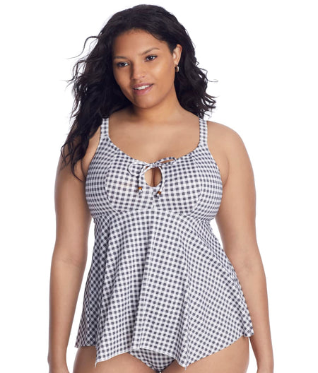 Plus Size Checkmate Tankini Top