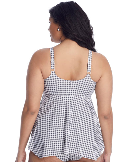 Plus Size Checkmate Tankini Top