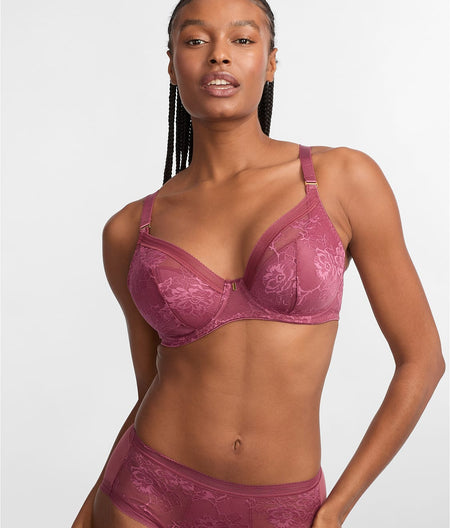 Fusion Lace Padded Plunge Bra