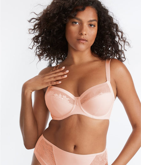 Illusion Side Support Bra: Blush