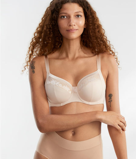 Illusion Side Support Bra: Natural Beige