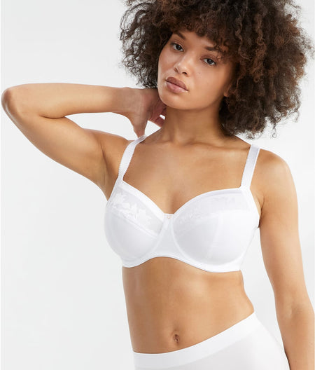 Illusion Side Support Bra: White