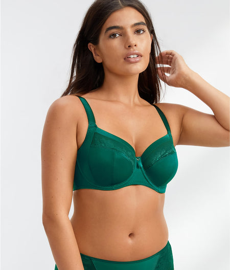 Illusion Side Support Bra: Emerald