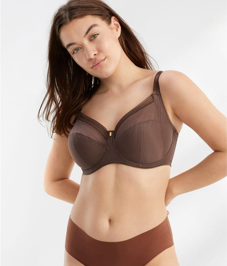 Fusion Side Support Bra: Coffee Roast