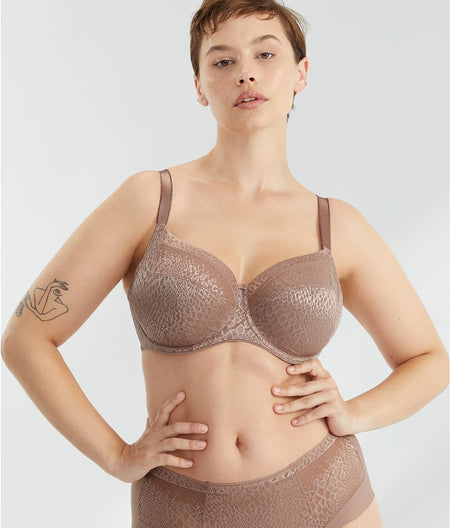 Envisage Side Support Bra: Taupe