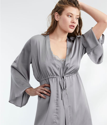 Ember Solid Luxe Woven Wrap Robe