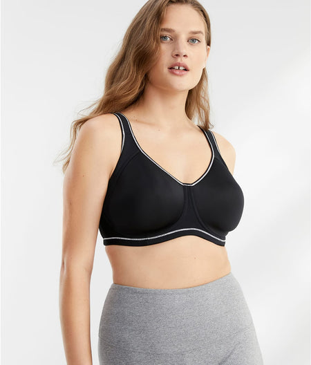 Sonic High Impact Underwire Sports Bra: Storm Black