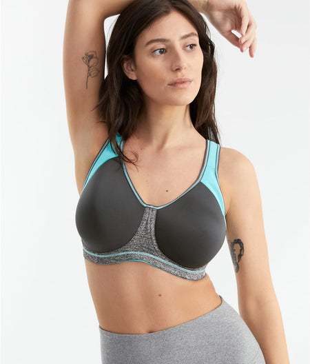 Sonic High Impact Underwire Sports Bra: Carbon