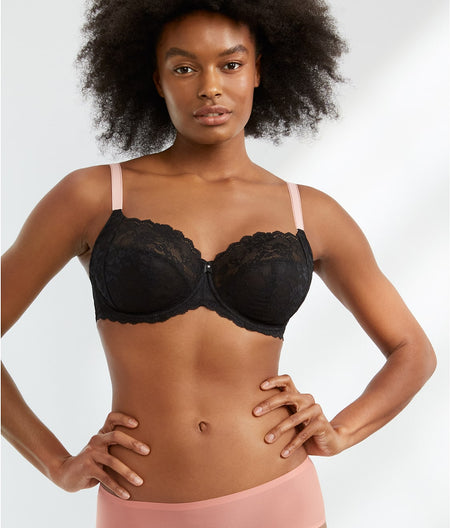 Offbeat Side Support Bra: Black